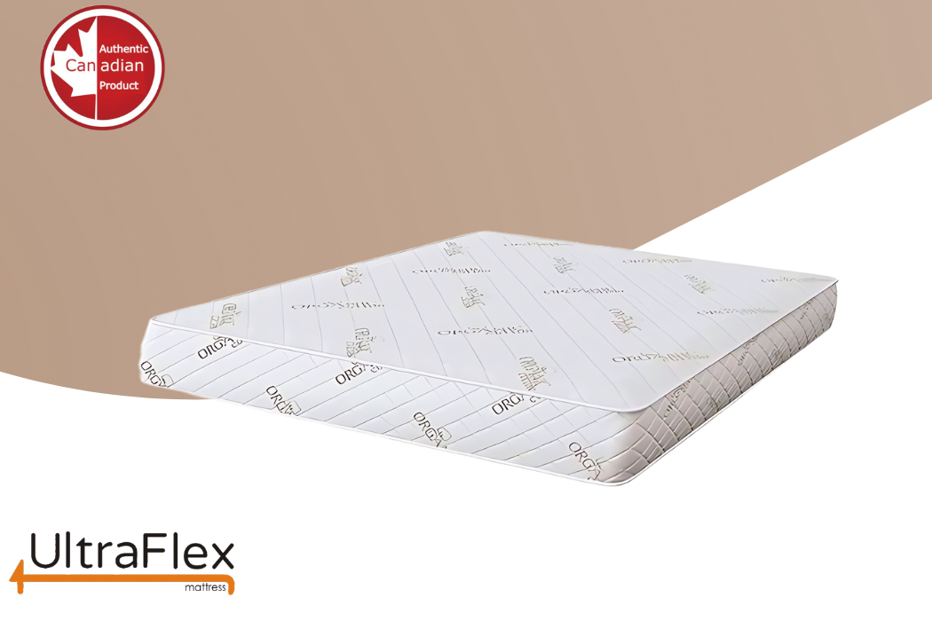 UltraFlex® EcoZen- Ensemble Matelas et Sommier Fermeté Moyenne Réversible, Mousse Certifiée CertiPUR-US®, Housse en Bambou Biologique, Soulage la Pression, Infusion de Gel Rafraîchissant, Matelas Écologique ( Fabriqué au Canada )