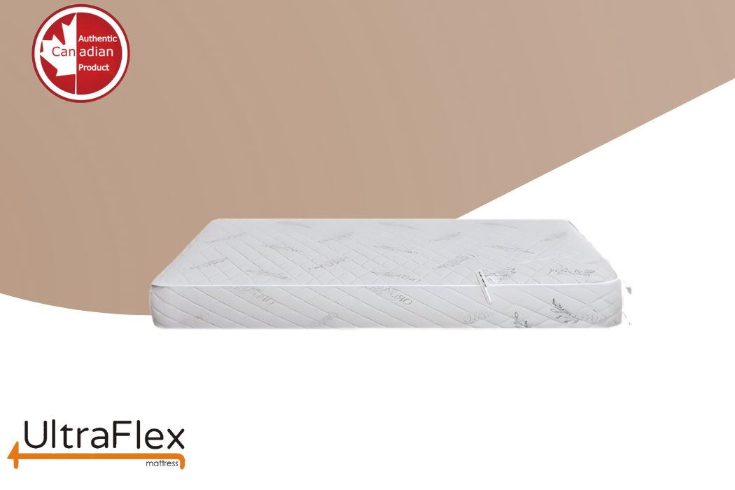 UltraFlex® EcoZen- Ensemble Matelas et Sommier Fermeté Moyenne Réversible, Mousse Certifiée CertiPUR-US®, Housse en Bambou Biologique, Soulage la Pression, Infusion de Gel Rafraîchissant, Matelas Écologique ( Fabriqué au Canada )