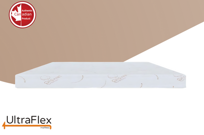 UltraFlex® EcoZen- Ensemble Matelas et Sommier Fermeté Moyenne Réversible, Mousse Certifiée CertiPUR-US®, Housse en Bambou Biologique, Soulage la Pression, Infusion de Gel Rafraîchissant, Matelas Écologique ( Fabriqué au Canada )