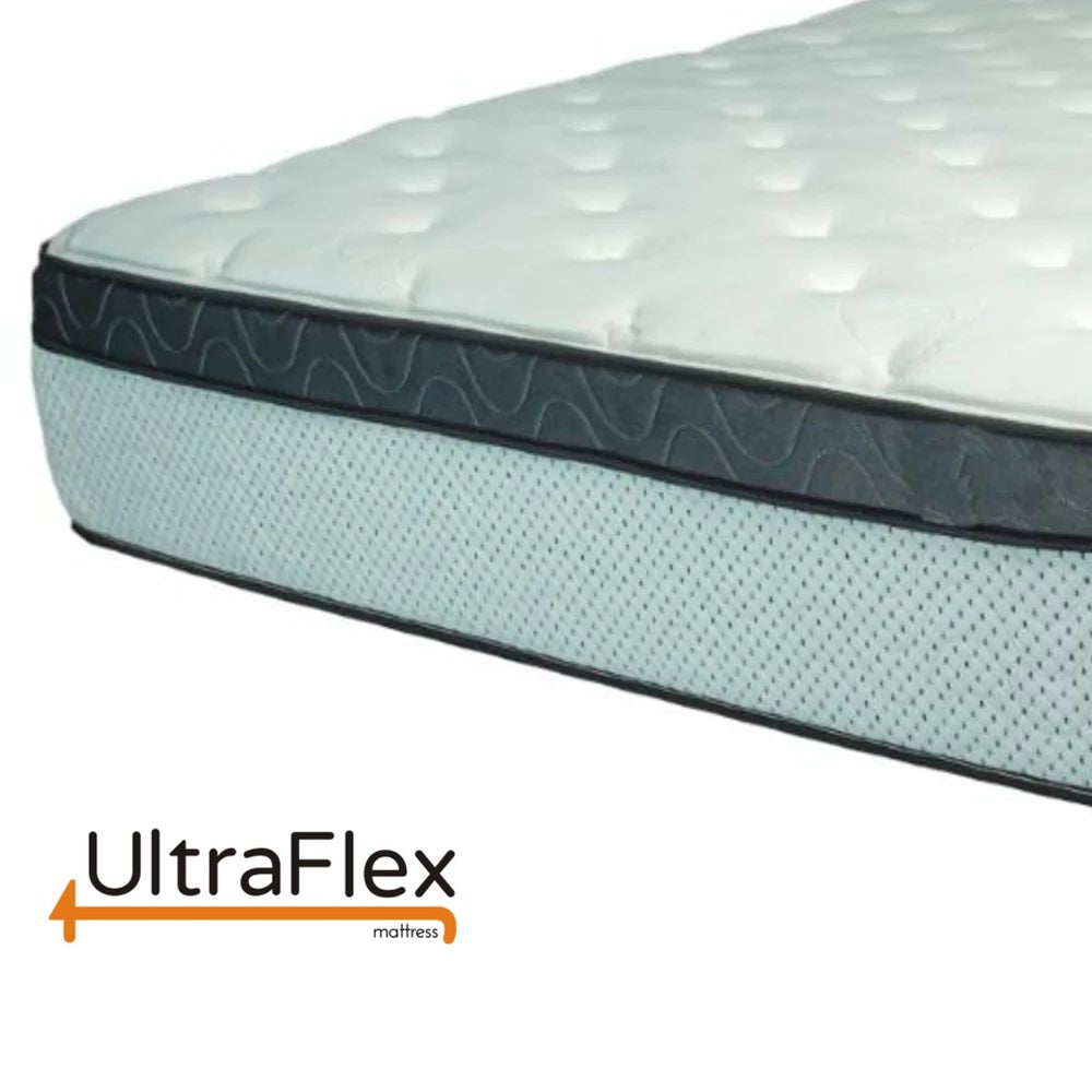 Ensemble matelas et sommier UltraFlex® EUPHORIA 14" Orthopédique Eurotop Ressorts ensachés Mousse encapsulée Matelas hybride écologique (Fabriqué au Canada)