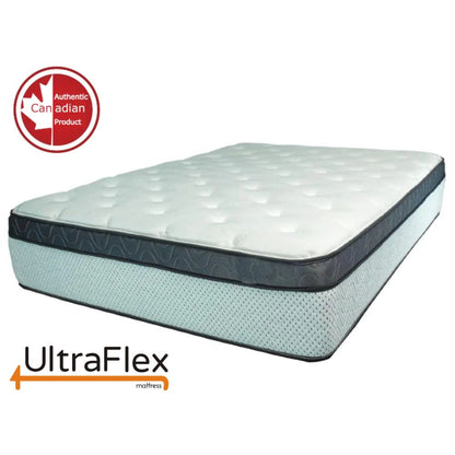 Ensemble matelas et sommier UltraFlex® EUPHORIA 14" Orthopédique Eurotop Ressorts ensachés Mousse encapsulée Matelas hybride écologique (Fabriqué au Canada)