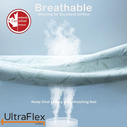 UltraFlex® EasySleep- Canadian-Made Medium Firm Gel Infused Reversible Comfort With Pressure Relief, Cooling Technology, Bamboo Cover, CertiPUR-US® Certified Foam Eco-Friendly Mattress (Made in Canada)