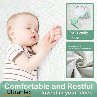 UltraFlex® EasySleep Mattress and BoxSpring Set - Canadian-Made Medium Firm Gel Infused Reversible Comfort With Pressure Relief, Cooling Technology, Bamboo Cover, CertiPUR-US® Certified Foam Eco-Friendly Mattress (Made in Canada)