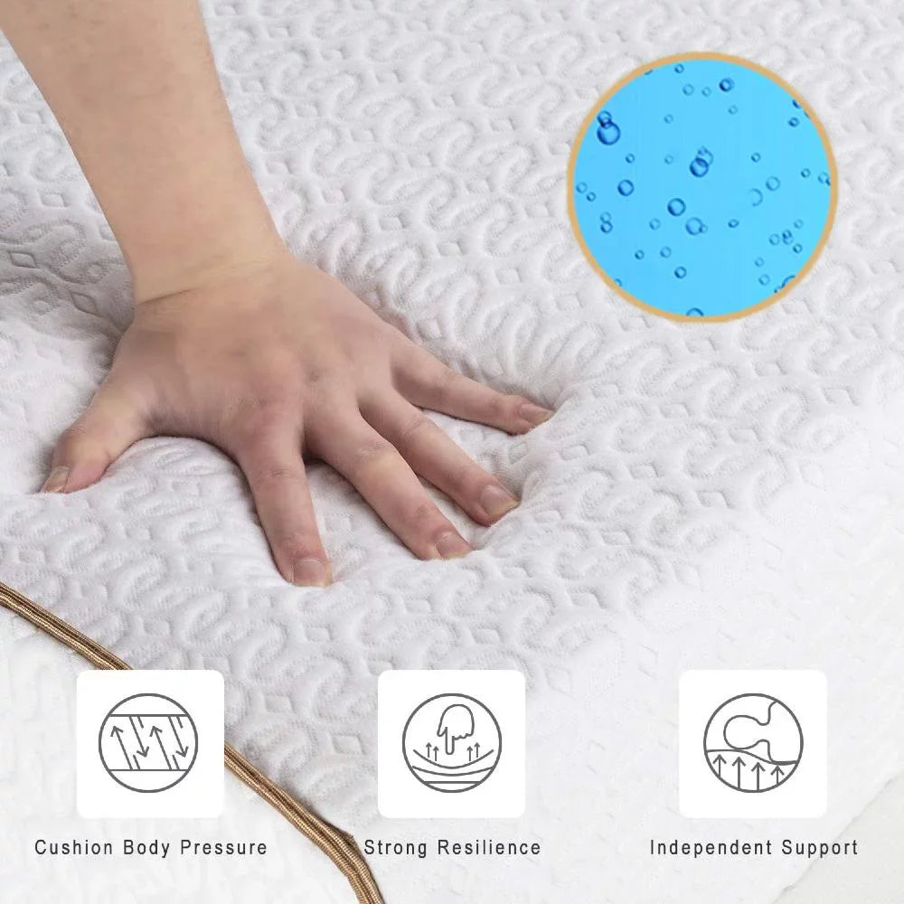 UltraFlex® DESTINY- Orthopedic, Spinal Care Cool Gel, Pressure Relief Foam, Multiple Posture Support, Low Motion Transfer, Natural Foam Blend,(Made in Canada)-With WaterProof Mattress Protector