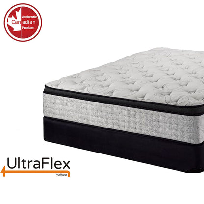 UltraFlex® OASIS- 12” Hybrid Orthopedic Eurotop, Spinal Care Pocket Coil, Premium High Density Foam Encased, Pressure Relieving Comfort Foam and HDcoil Pocketed, Eco-Friendly Mattress (Made in Canada) With WaterProof Mattress Protector
