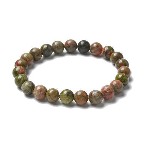 Unakite Gemstone Bead Bracelet | The Emotional Healer