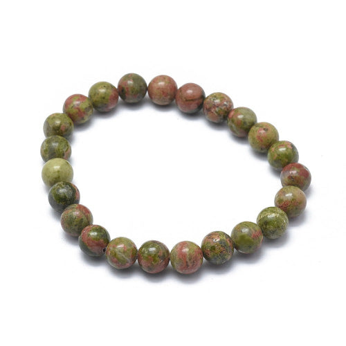Unakite Gemstone Bead Bracelet | The Emotional Healer