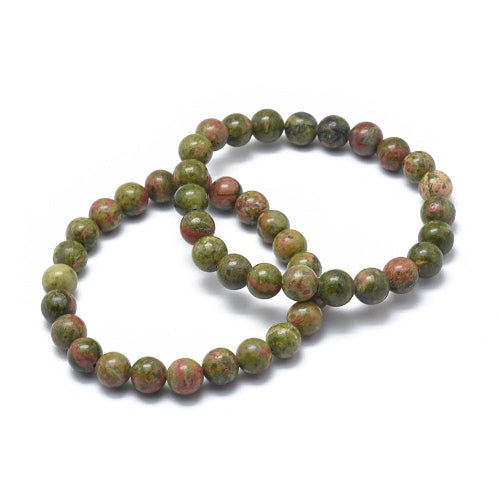 Unakite Gemstone Bead Bracelet | The Emotional Healer