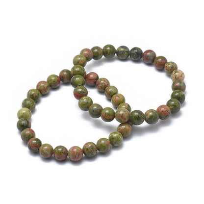 Unakite Gemstone Bead Bracelet | The Emotional Healer