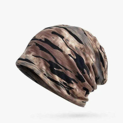 Unisex Camouflage Beanies Flexible Turban Ring Scarf Hedging Hats
