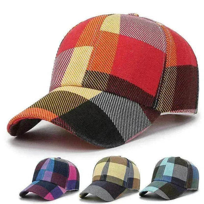 Unisex Outdoor Plaid Print Baseball Style Hat