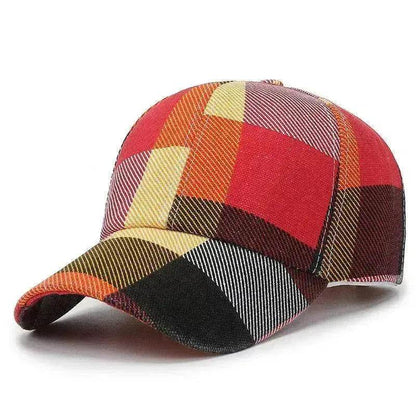 Unisex Outdoor Plaid Print Baseball Style Hat