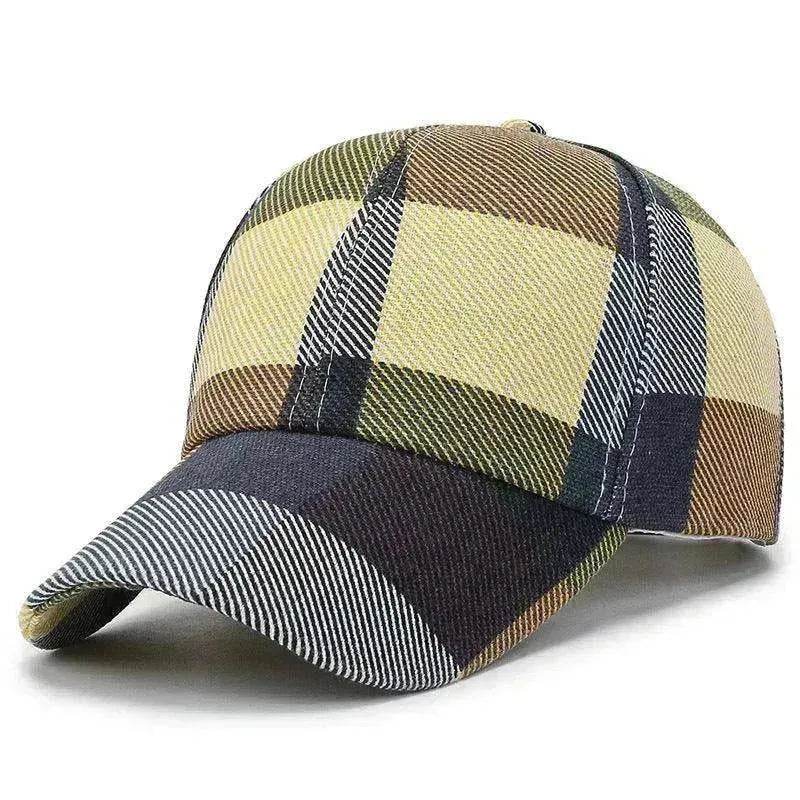 Unisex Outdoor Plaid Print Baseball Style Hat