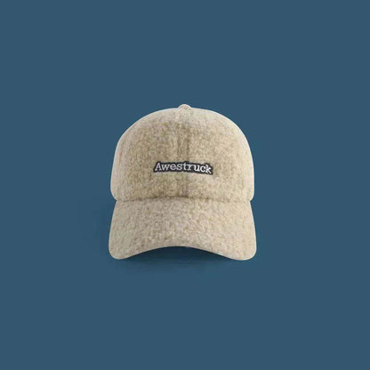 Unisex Unique Design Of Lamb Wool Alphabet Plush Hat