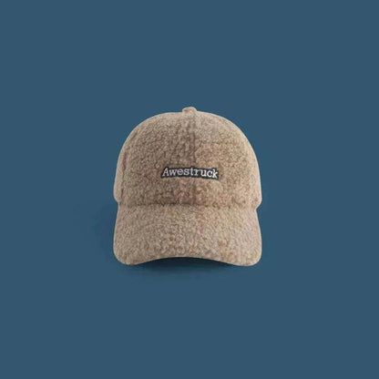 Unisex Unique Design Of Lamb Wool Alphabet Plush Hat