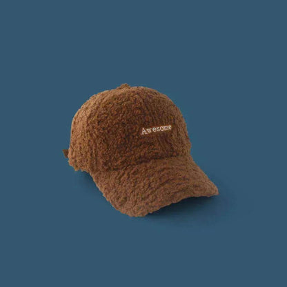 Unisex Unique Design Of Lamb Wool Alphabet Plush Hat