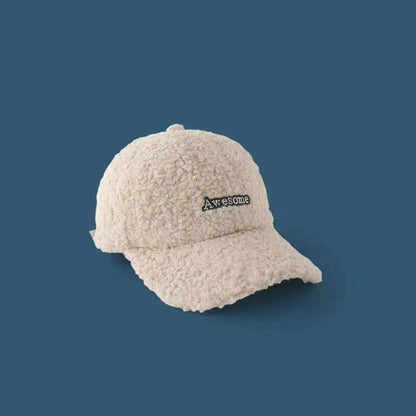 Unisex Unique Design Of Lamb Wool Alphabet Plush Hat