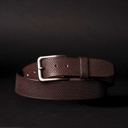 The Matrix Belt - Black Perforated 100% Full-Grain Leather Belt