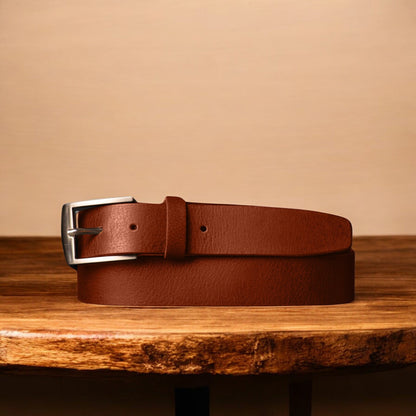 The Crest Belt - Slim Black 35mm 100% Full-Grain Leather Belt