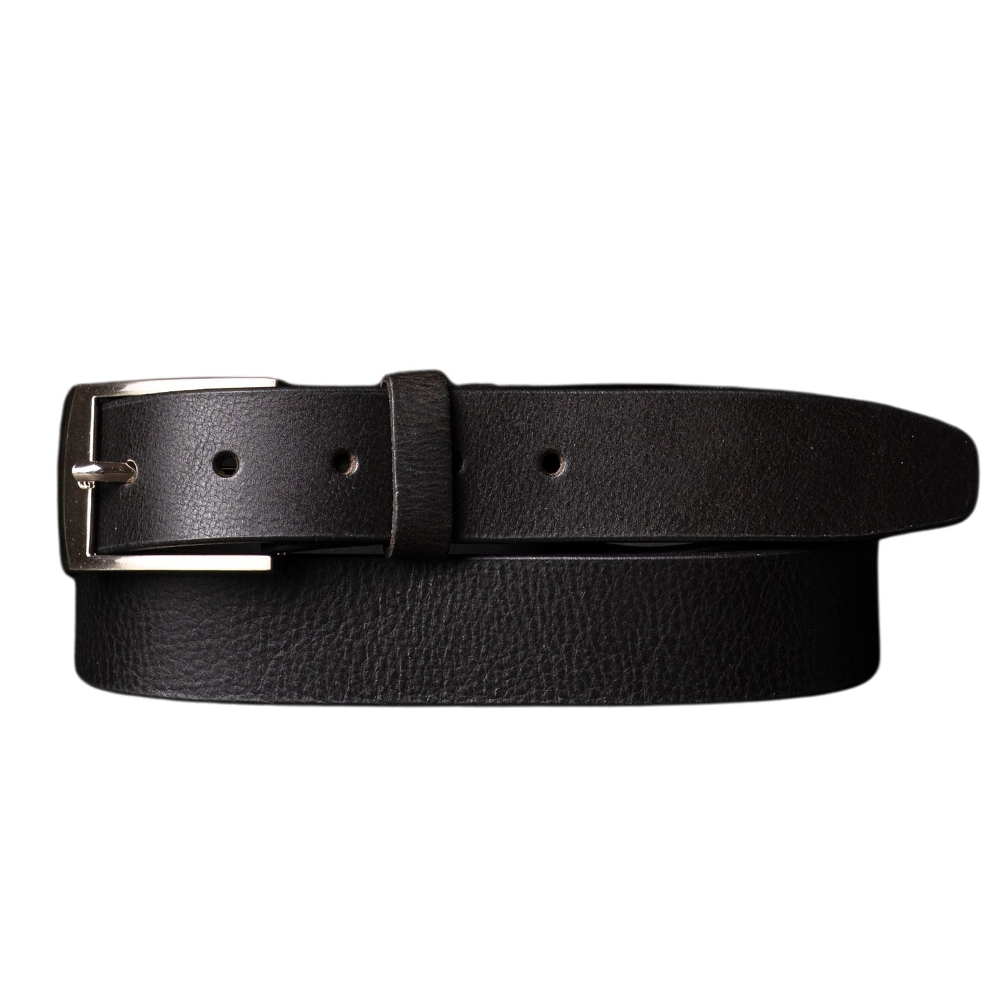 The Crest Belt - Slim Black 35mm 100% Full-Grain Leather Belt