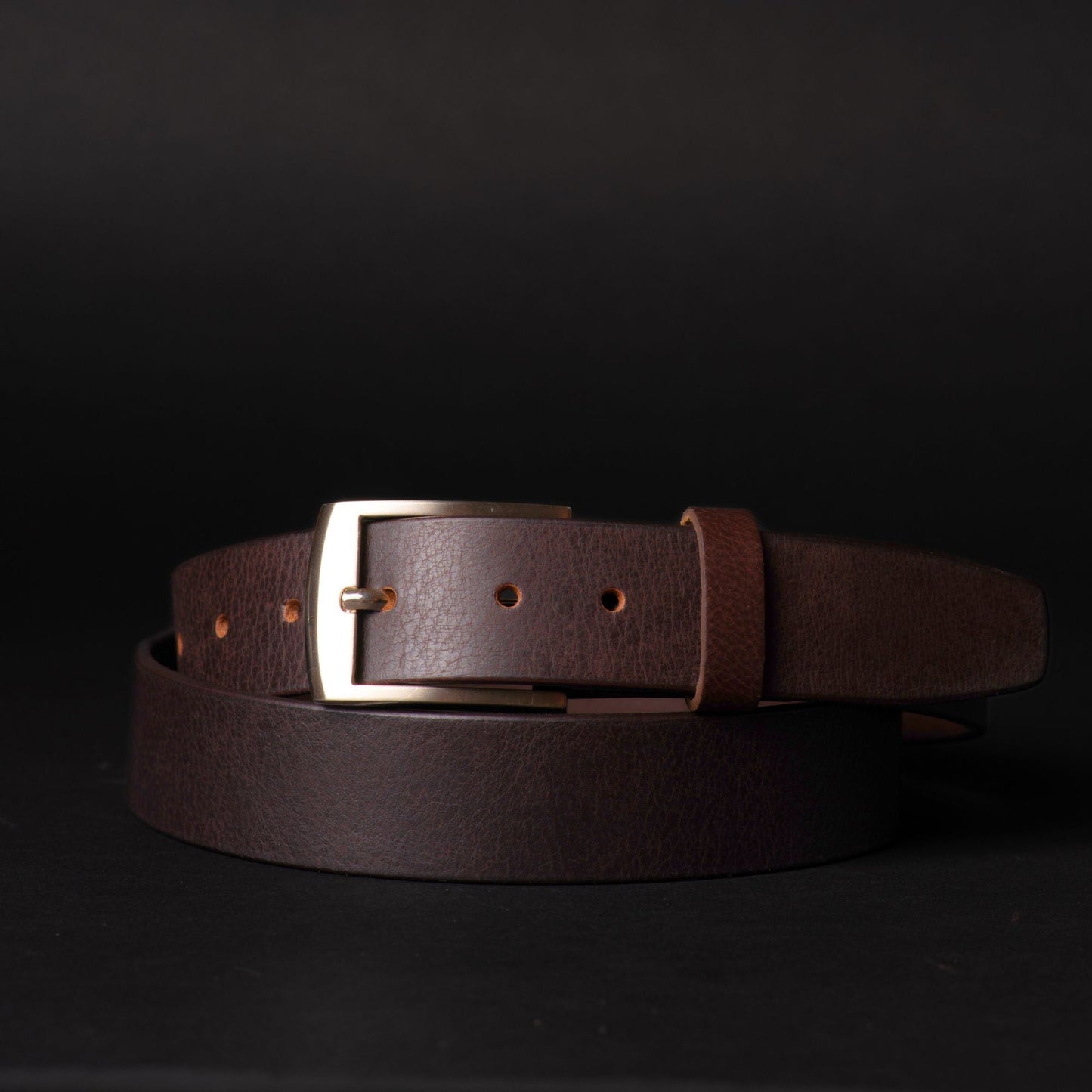 The Crest Belt - Slim Black 35mm 100% Full-Grain Leather Belt