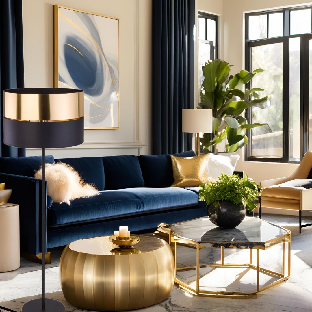 HILTON Black Gold Floor Lamp  (Clearance)