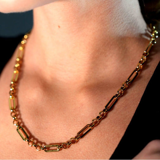 VALENCE Collier multi-maillons et perles à l'allure discrète
