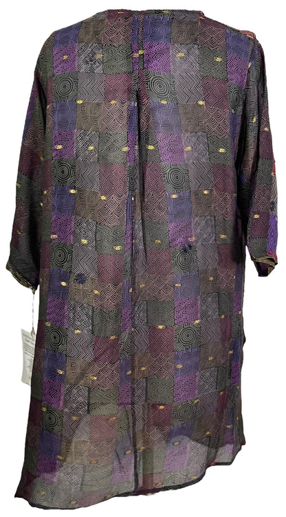 PRC6061 Avatar Pure Silk Self Pocket Tunic Dress