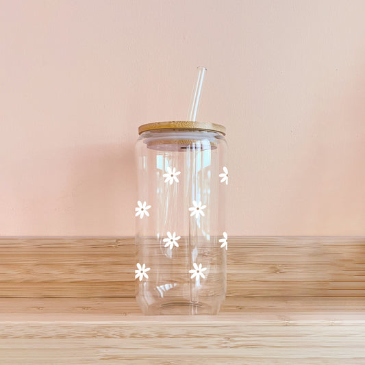 Verre bohème - mini marguerite blanche