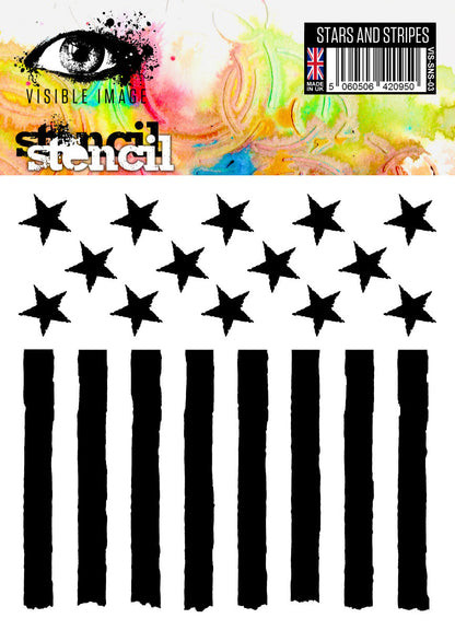 Visible Image Stars & Stripes Stencil - 6 x 6