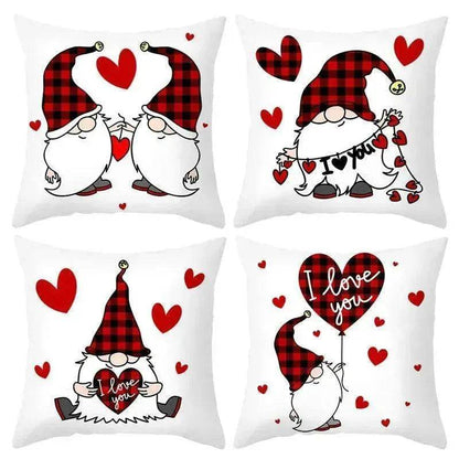 Valentine's Day Red Cartoon Letter Series Peach Skin Sofa Pillowcase
