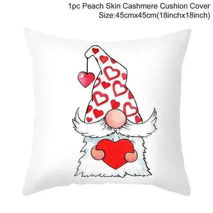 Valentine's Day Red Cartoon Letter Series Peach Skin Sofa Pillowcase