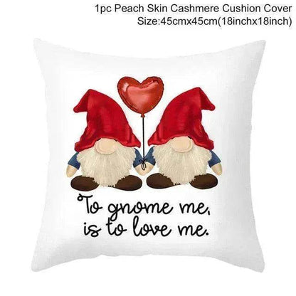 Valentine's Day Red Cartoon Letter Series Peach Skin Sofa Pillowcase