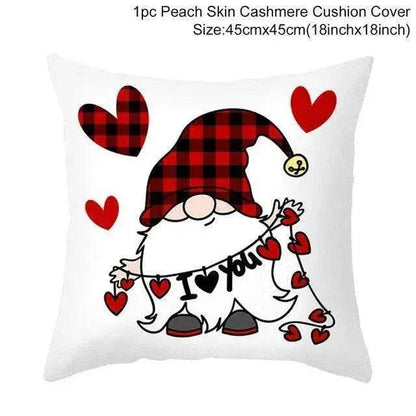 Valentine's Day Red Cartoon Letter Series Peach Skin Sofa Pillowcase