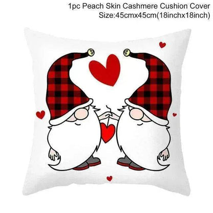 Valentine's Day Red Cartoon Letter Series Peach Skin Sofa Pillowcase
