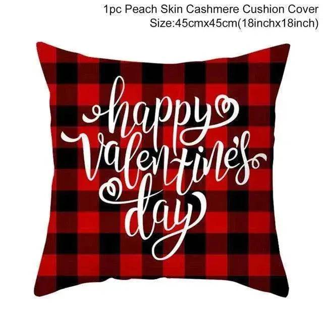 Valentine's Day Red Cartoon Letter Series Peach Skin Sofa Pillowcase