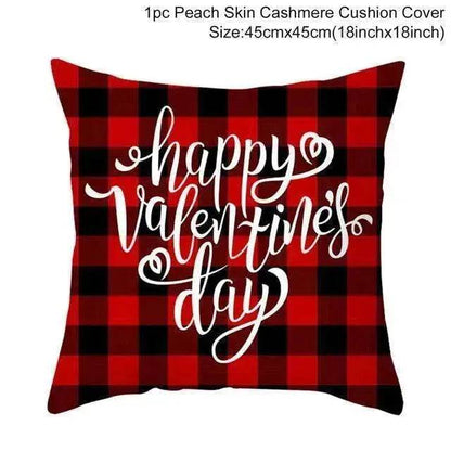 Valentine's Day Red Cartoon Letter Series Peach Skin Sofa Pillowcase