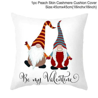 Valentine's Day Red Cartoon Letter Series Peach Skin Sofa Pillowcase