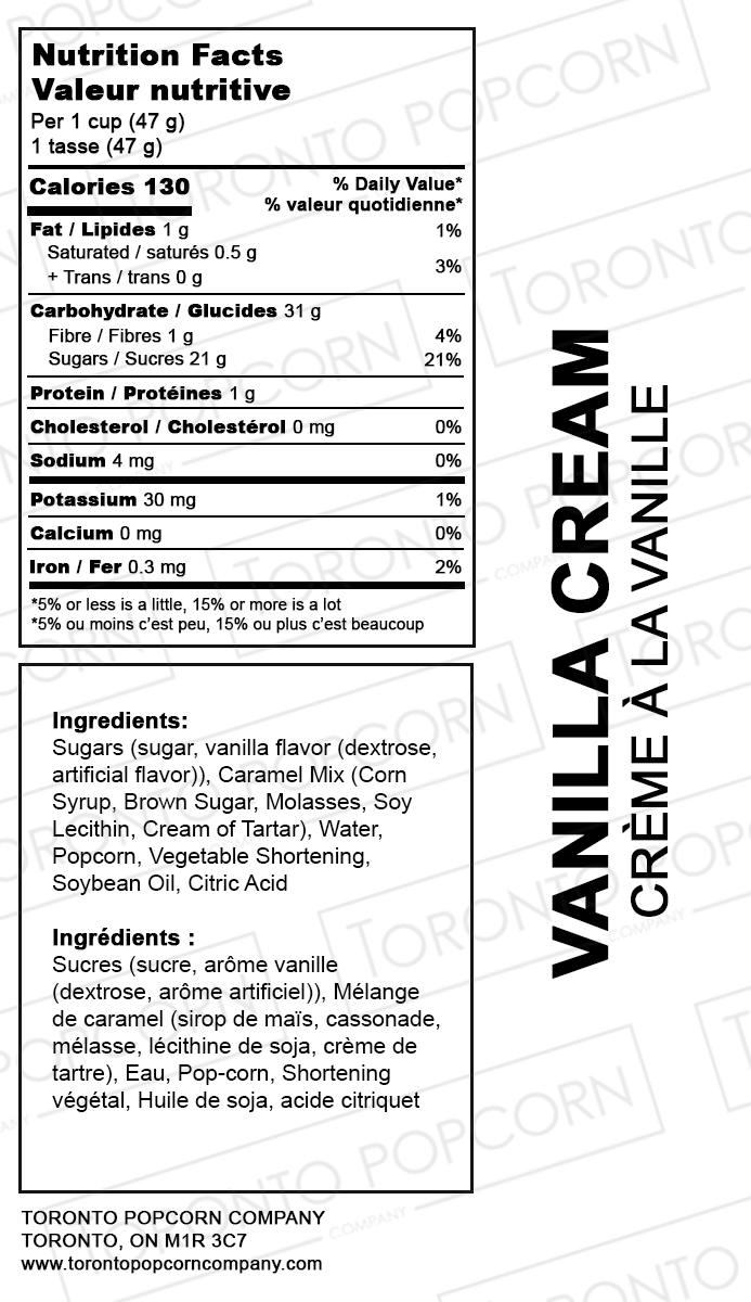 Popcorn à la crème vanillée