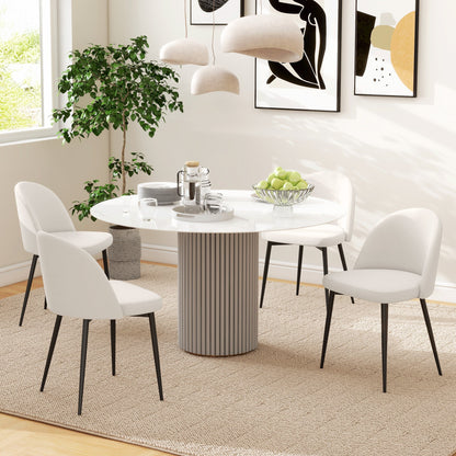 Dylan Set of 2 Mid-Back Dining Chairs-Cream White