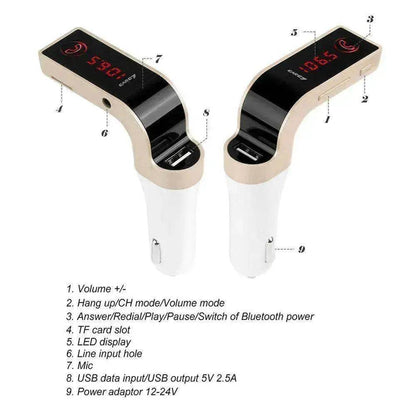 Vehicle Bluetooth Receiver With USB Charger