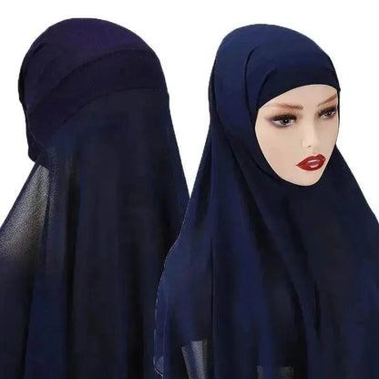 Veiled Arab  Ladies Chiffon Turban Scarf Set