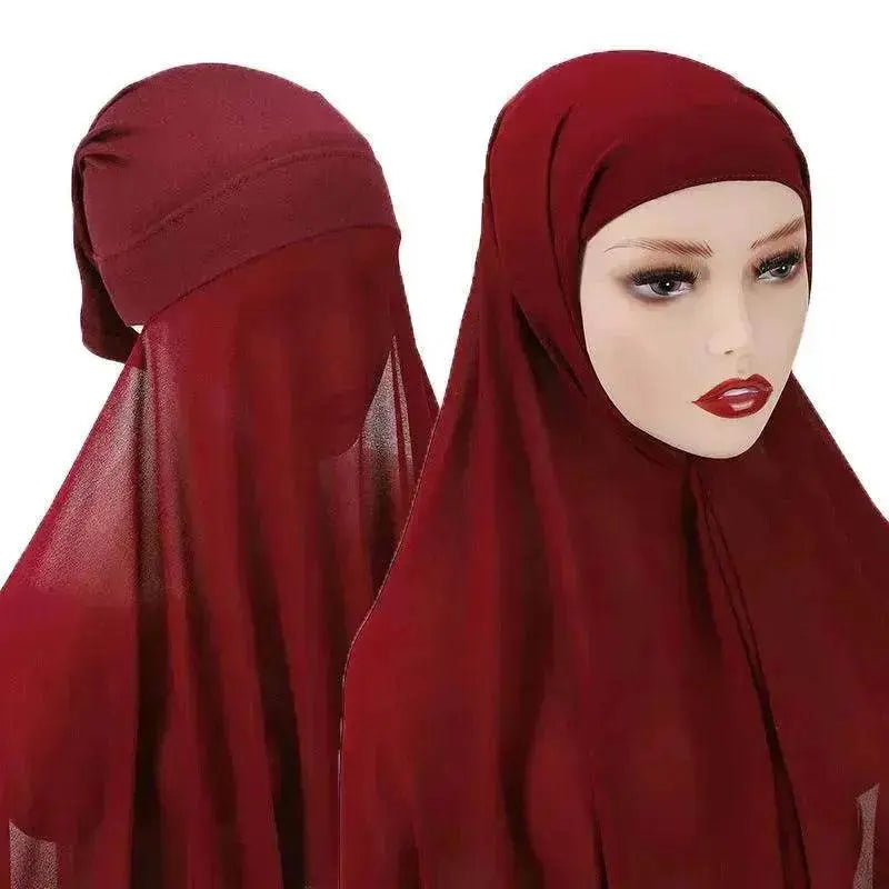 Veiled Arab  Ladies Chiffon Turban Scarf Set