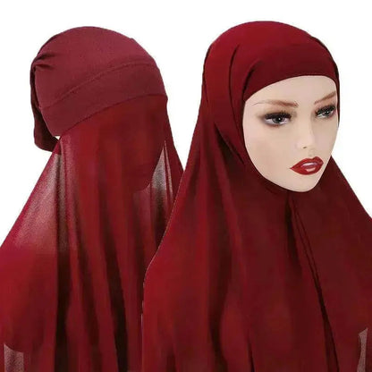 Veiled Arab  Ladies Chiffon Turban Scarf Set