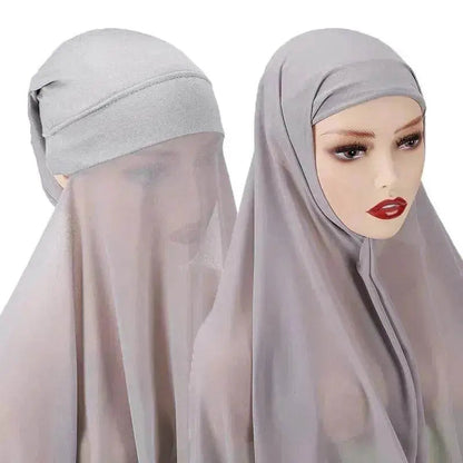 Veiled Arab  Ladies Chiffon Turban Scarf Set