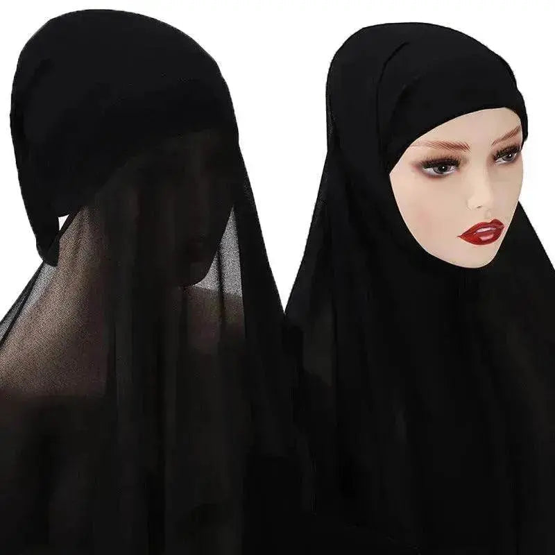 Veiled Arab  Ladies Chiffon Turban Scarf Set