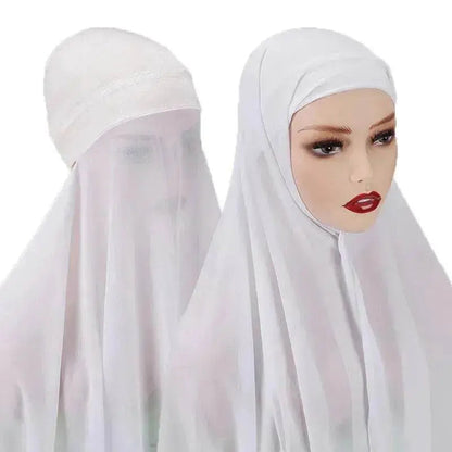 Veiled Arab  Ladies Chiffon Turban Scarf Set