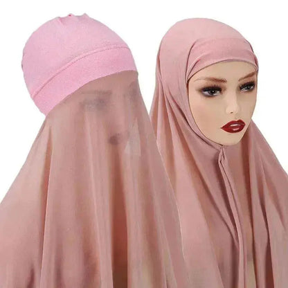 Veiled Arab  Ladies Chiffon Turban Scarf Set