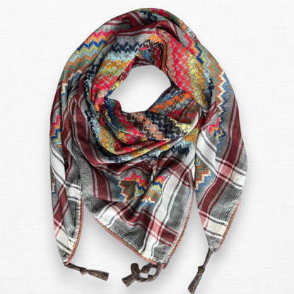 Vibrant Ash Grey Kufiya (Keffiyeh) | Made in Jordan