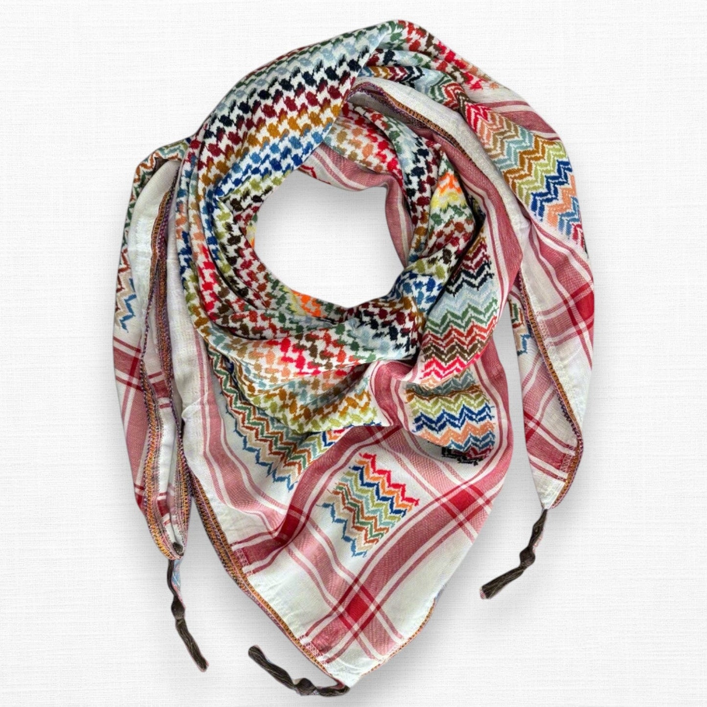 Vibrant Pure White Kufiya (Keffiyeh) | Made in Jordan